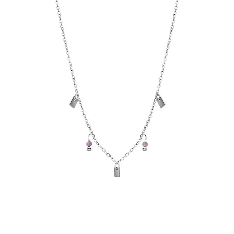 Myla stainless steel ketting met amethyst voor dames