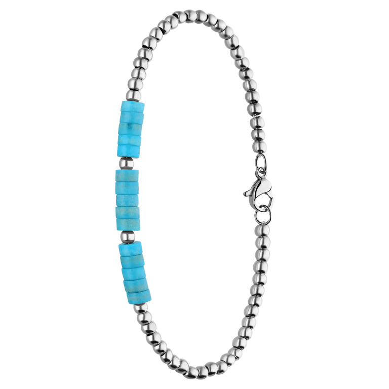 Stalen armband met turquoise