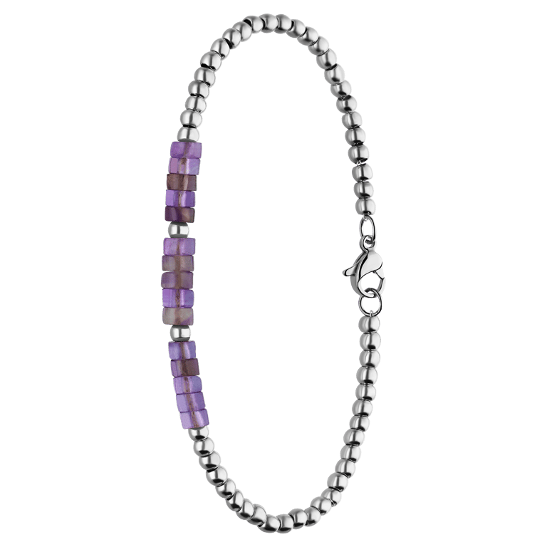 Stalen armband met amethyst