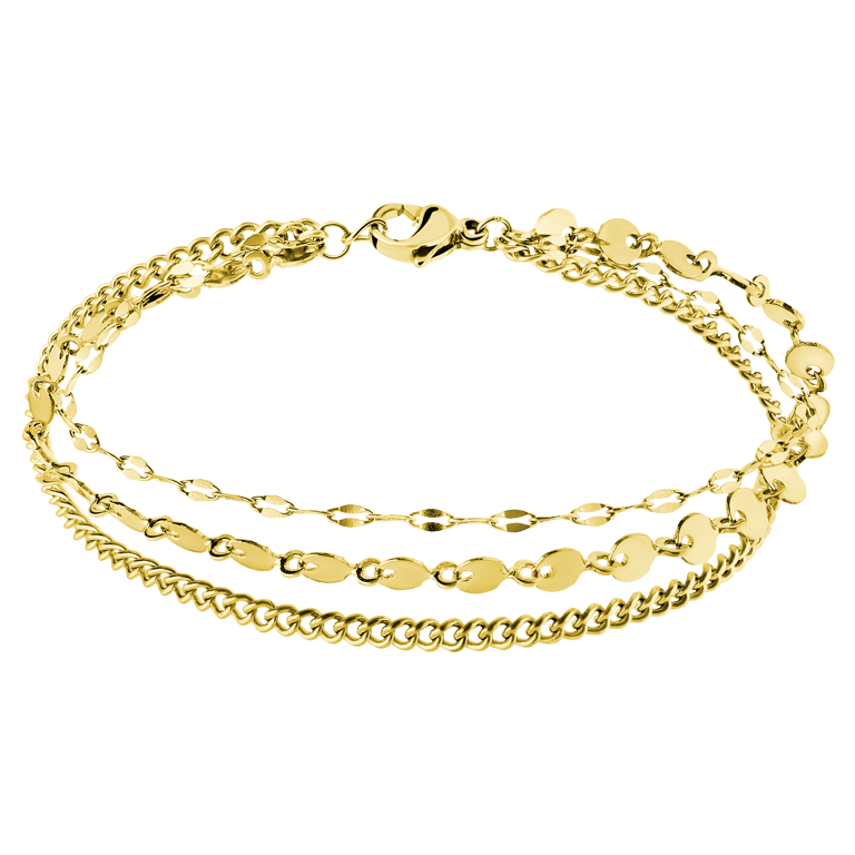 Stalen goldplated fantasiearmband voor dames