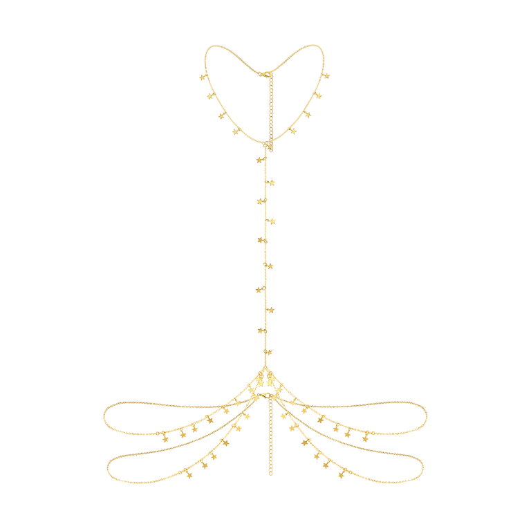 Goudkleurige bijoux bodychain met ster
