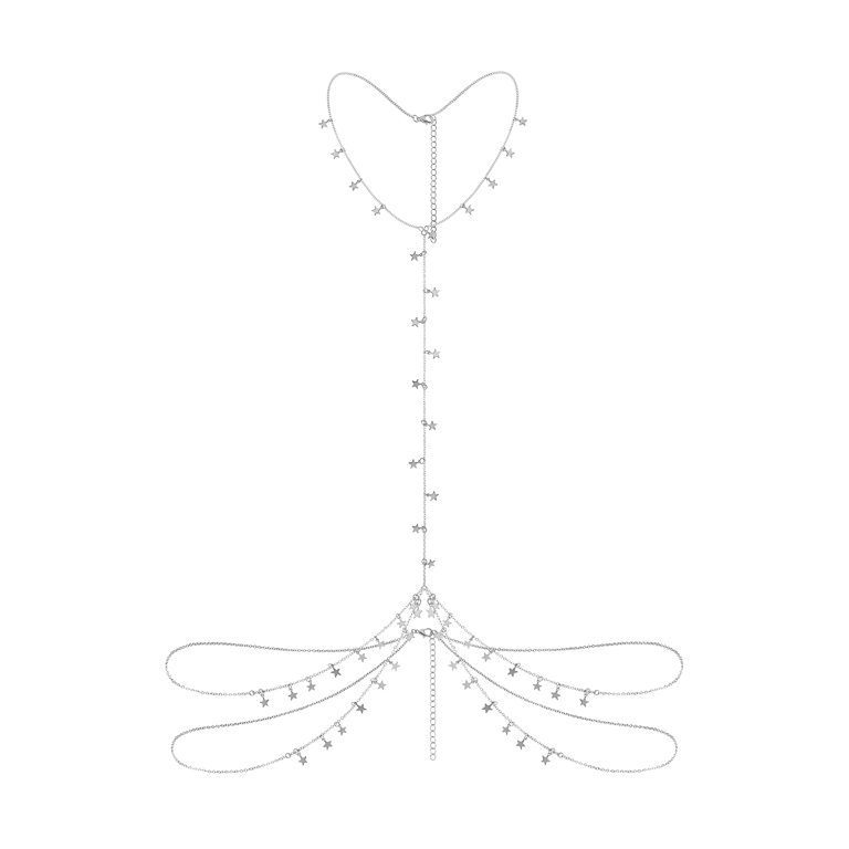 Zilverkleurige bijoux bodychain met ster