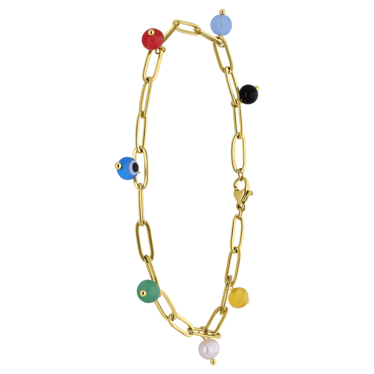 Stalen goldplated enkelbandje voor dames