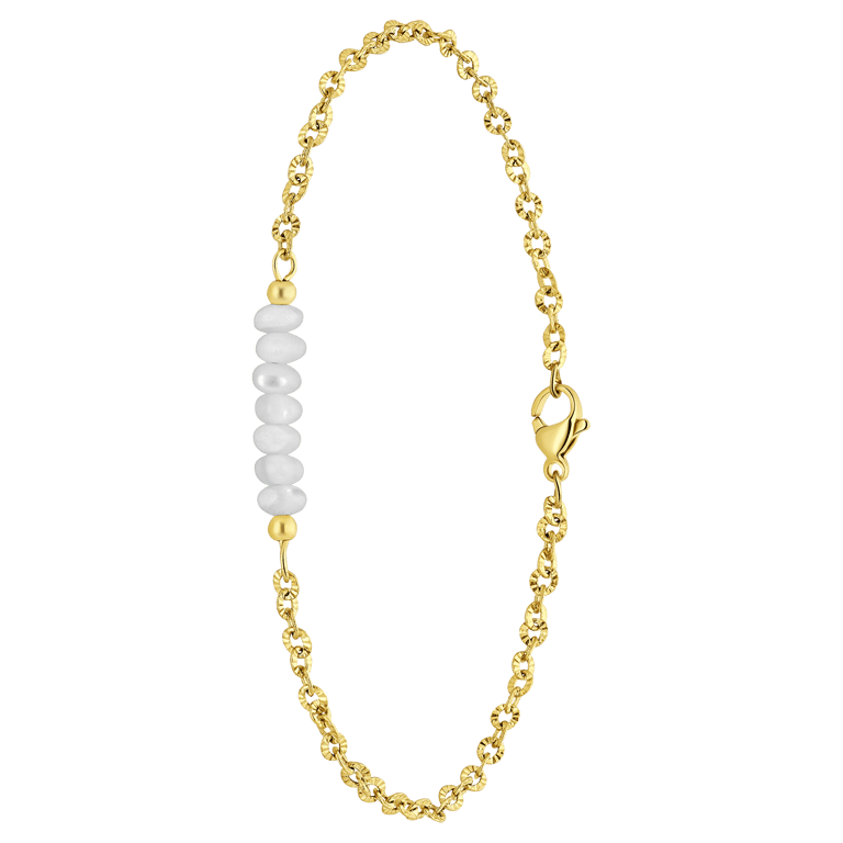 Stalen goldplated enkelbandje voor dames