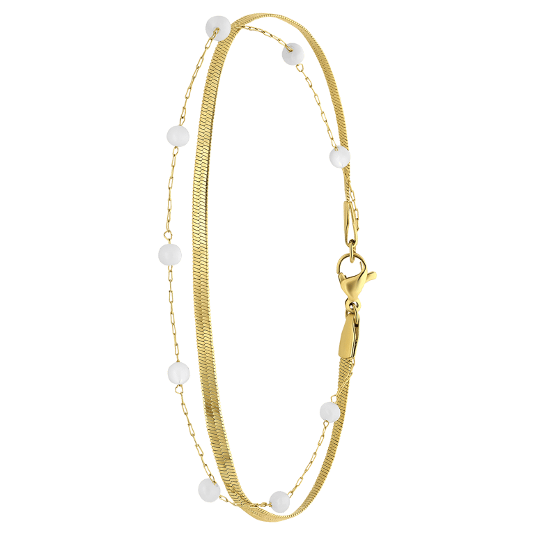 Stalen goldplated enkelbandje voor dames