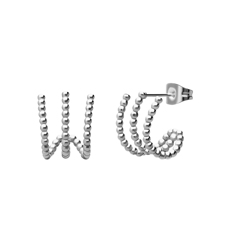 Stainless steel dubbele oorbellen bolletjes voor dames