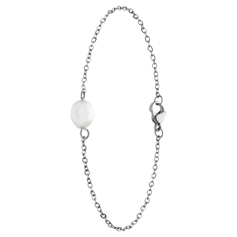 Armband aus Edelstahl mit Rosenquarz