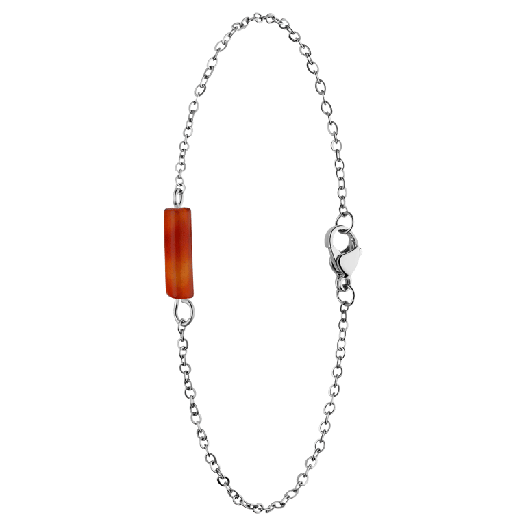 Armband aus Edelstahl mit rotem Onyx