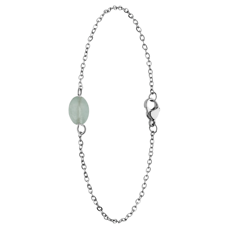 Armband aus Edelstahl mit grünem Aventurin-Quarz