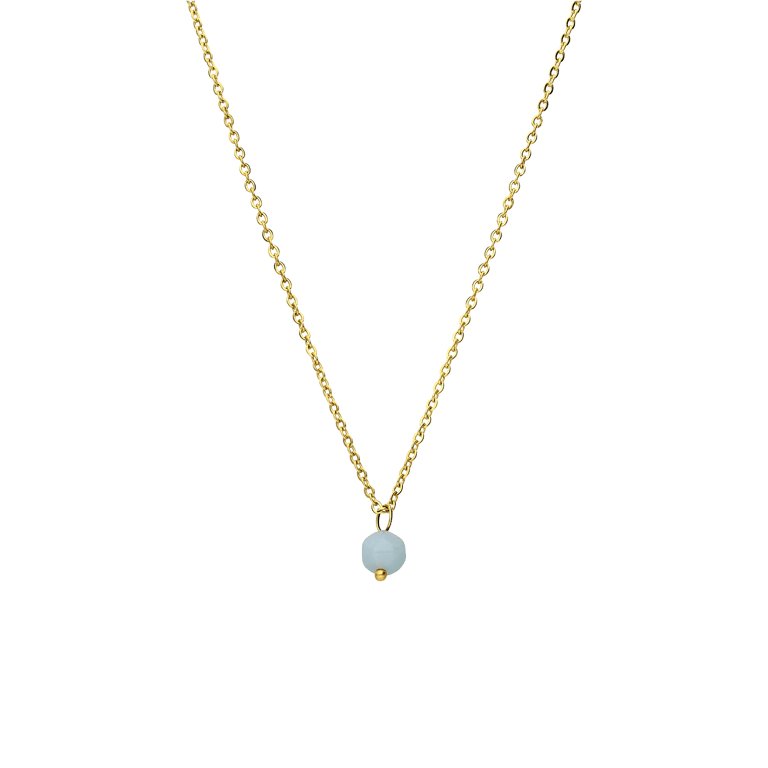 Stalen goldplated ketting met hanger met amazoniet voor dames