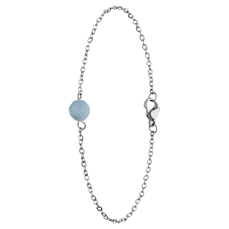 Stainless steel armband met amazoniet