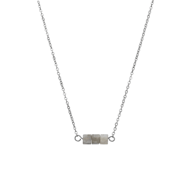 Halskette aus Edelstahl mit Glitzerstein