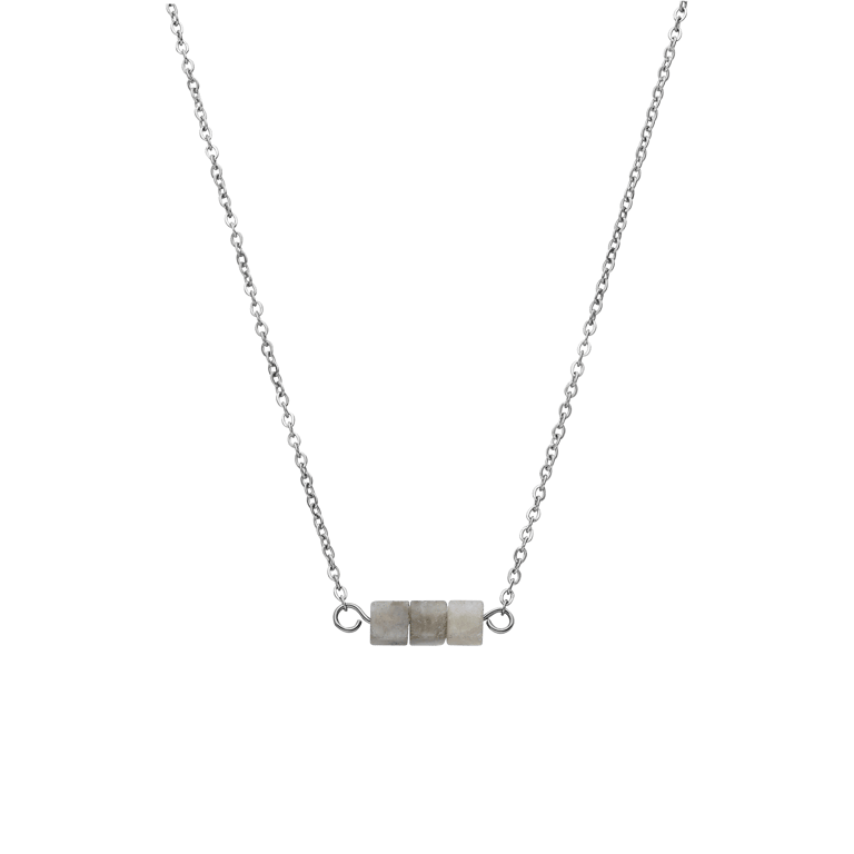 Stainless steel ketting met glitter steen voor dames