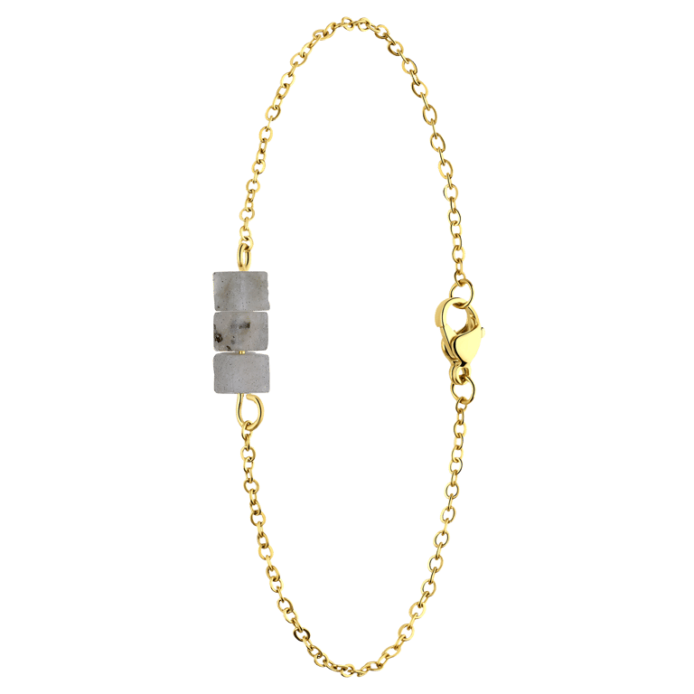 Stainless steel goldplated fantasiearmband voor dames