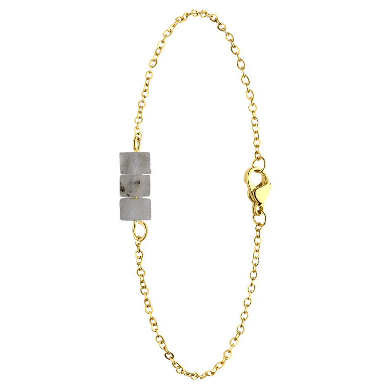 Stalen goldplated fantasiearmband voor dames