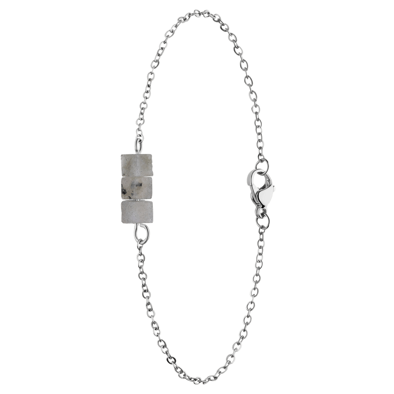 Stainless steel armband met glitter steen