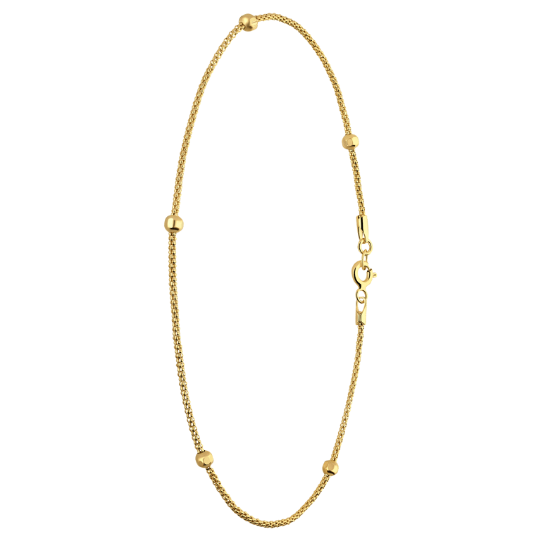 Zilveren goldplated enkelbandje voor dames