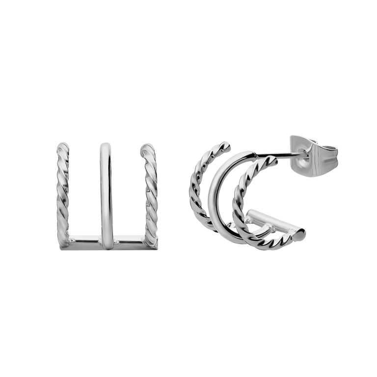 Stainless steel multi oorknoppen gedraaid en glad voor dames