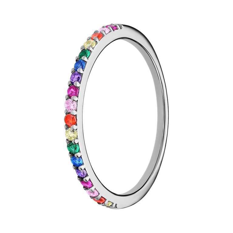 Ring aus 925er Silber, mehrfarbig, Zirkonia