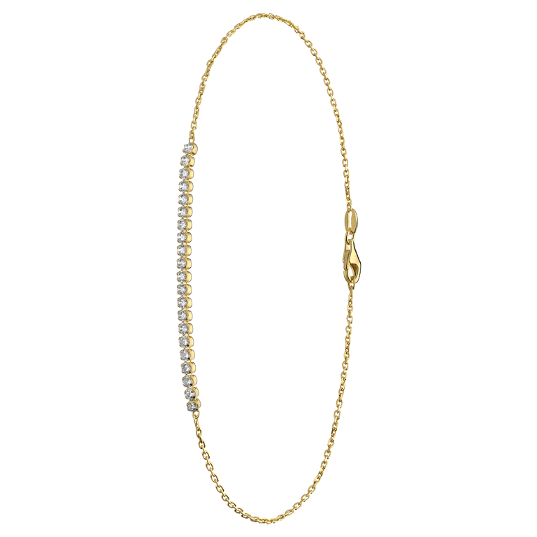 Zilveren goldplated enkelbandje met zirkonia voor dames