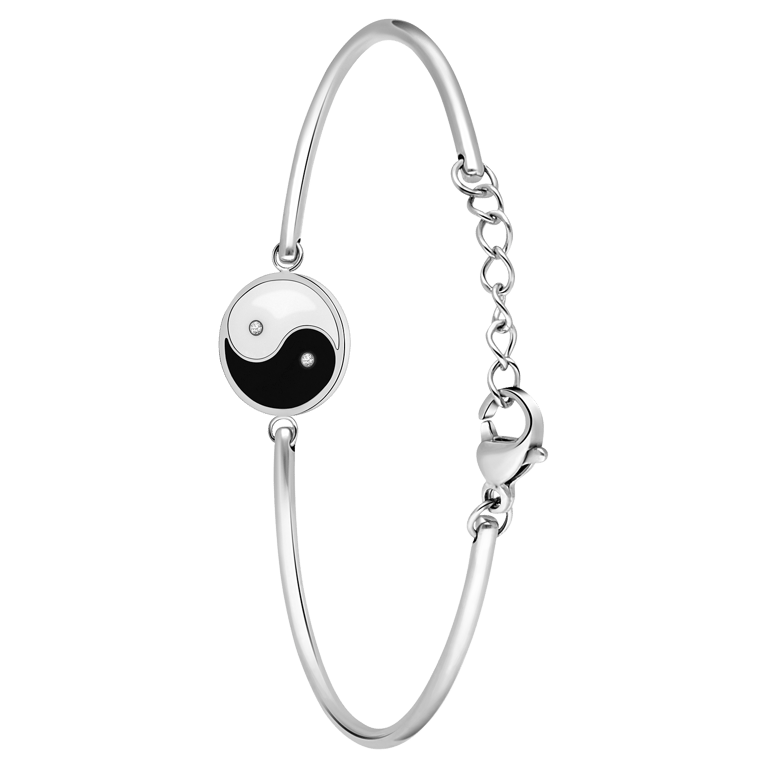 Stalen armband met ying yang