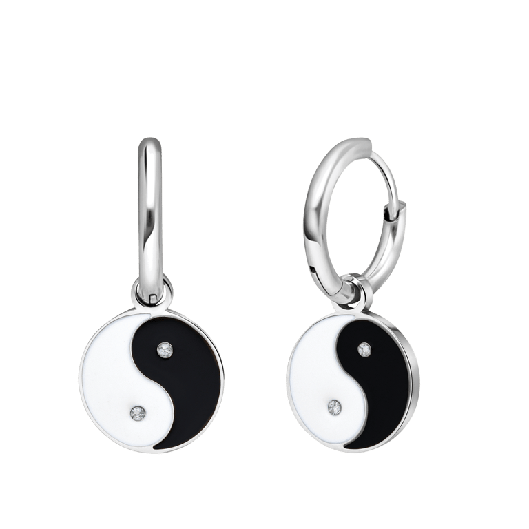 Ohrringe aus Edelstahl mit Yin- und Yang-Symbol