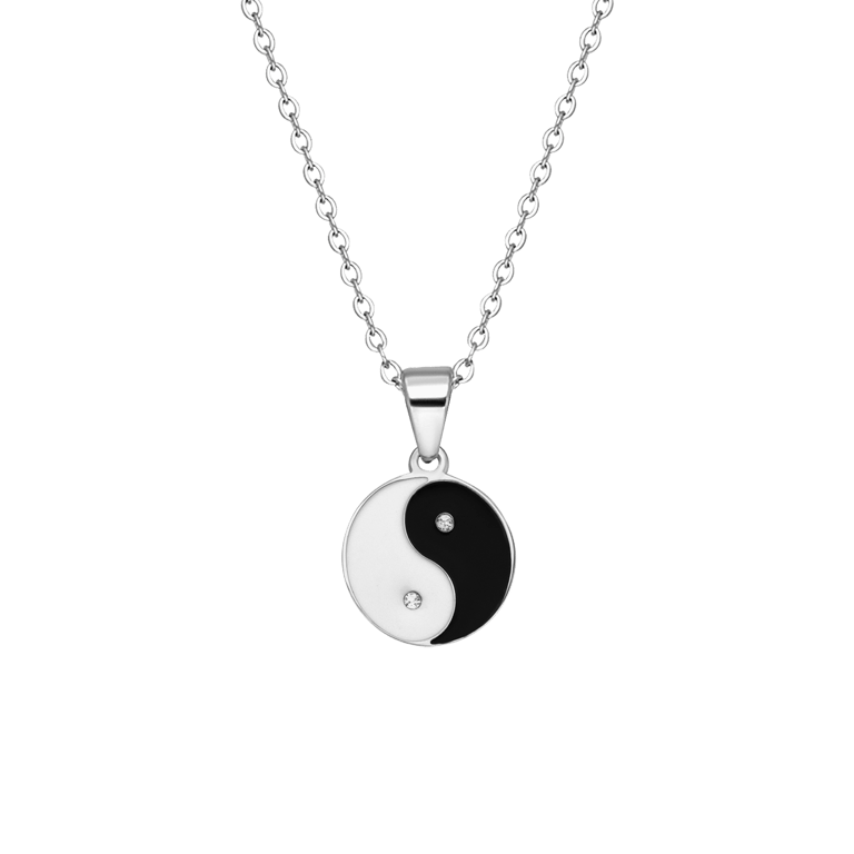 Halskette aus Edelstahl mit Yin- und Yang-Symbol