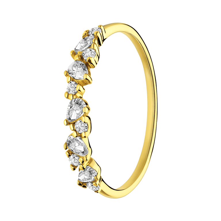 Zilveren goldplated ring zirkonia