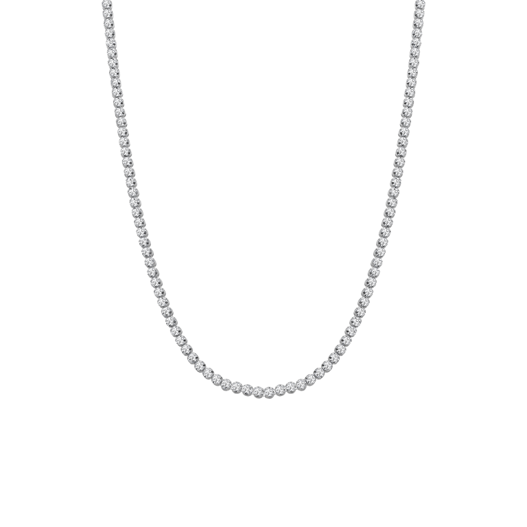Zilveren tennisketting met zirkonia