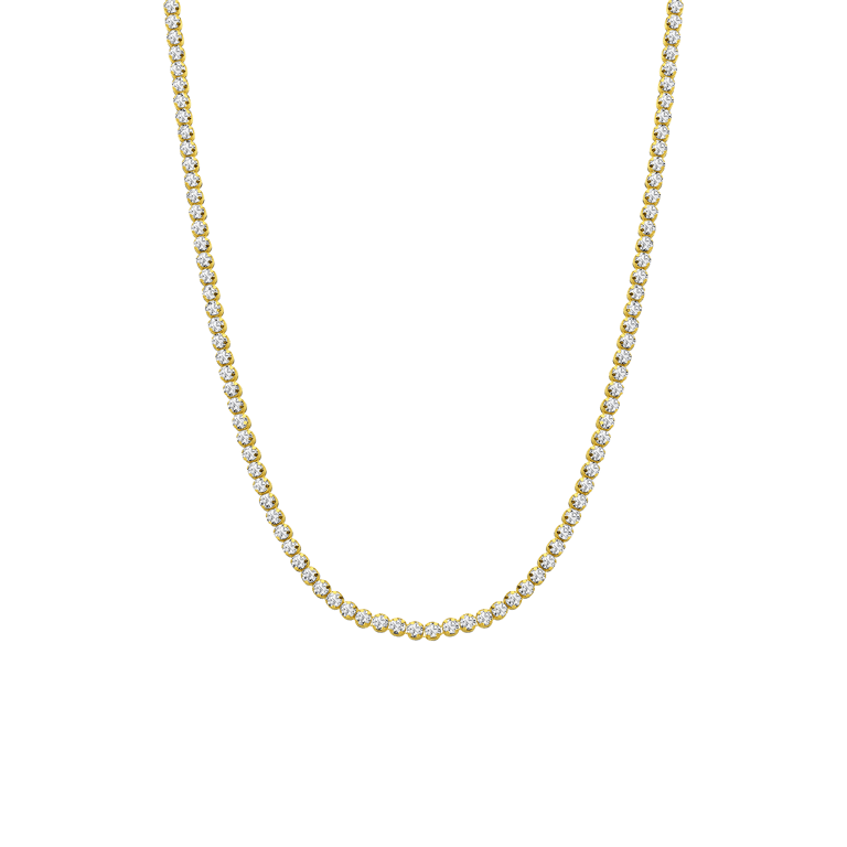 Zilveren goldplated tennisketting met zirkonia voor dames