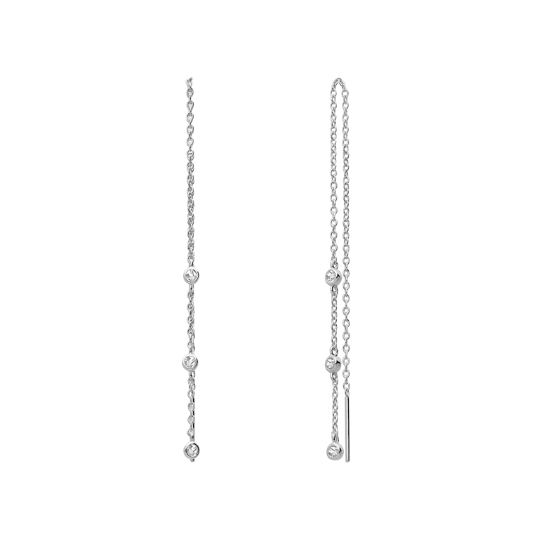 Durchzieher-Ohrringe aus 925er Silber mit Zirkonia