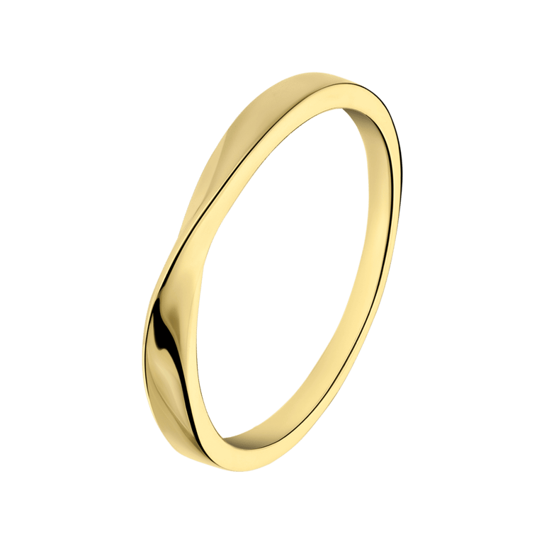 Zilveren goldplated ring twist