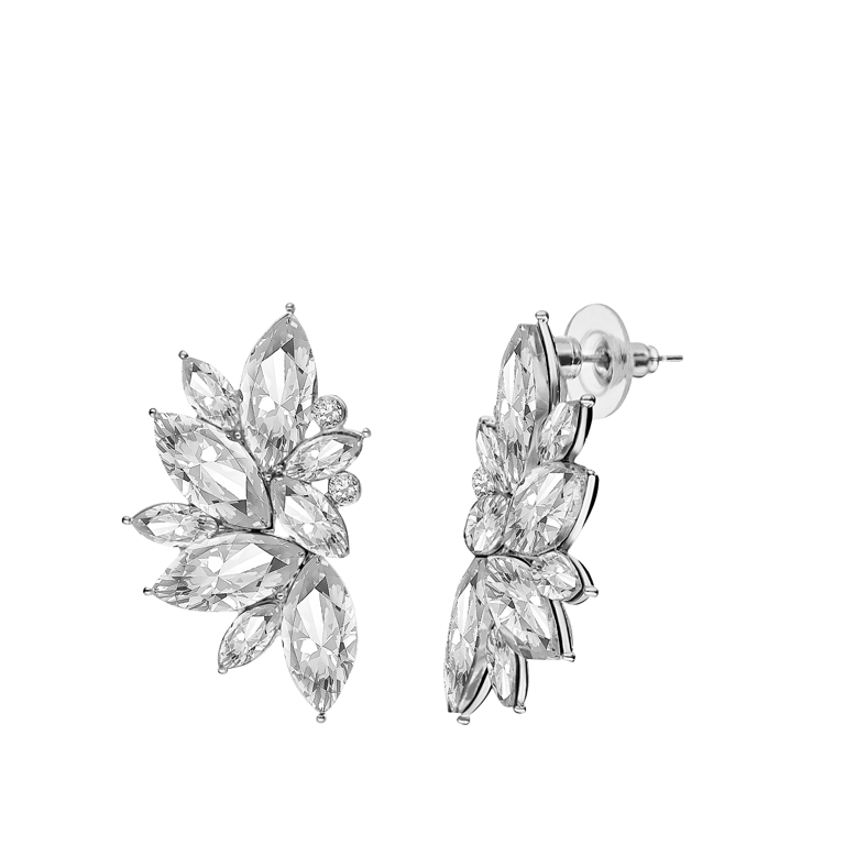 Silberfarbenes Modeschmuckohrringe mit Blume