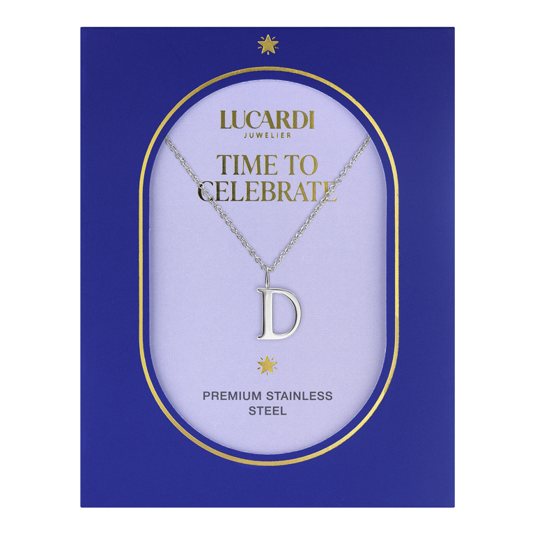 Stalen ketting letter D