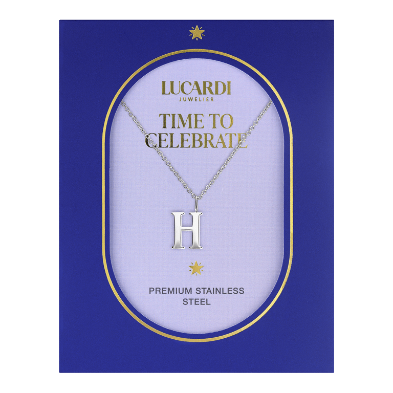 Stainless steel ketting letter H