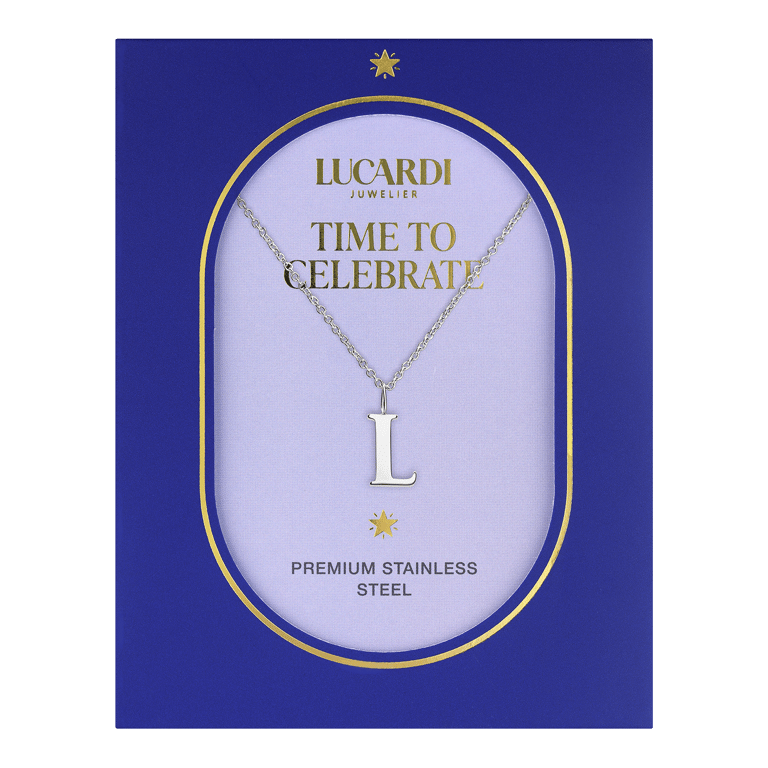 Stainless steel ketting letter L