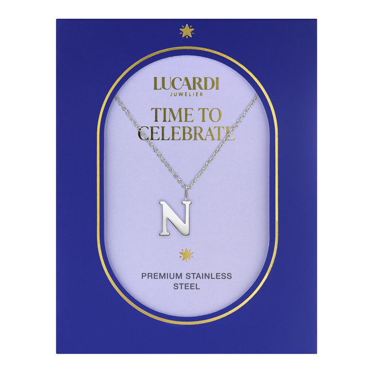 Stalen ketting letter N