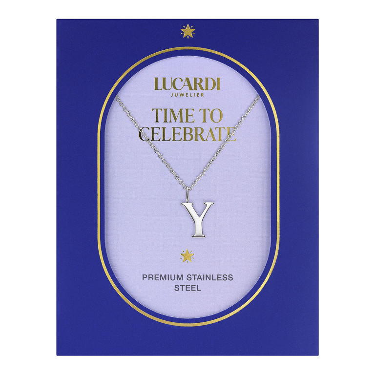 Stainless steel ketting letter Y