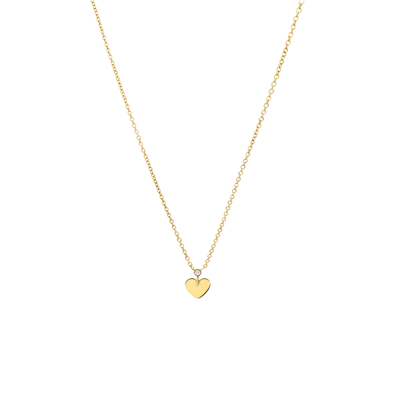 Stalen goldplated ketting met hart