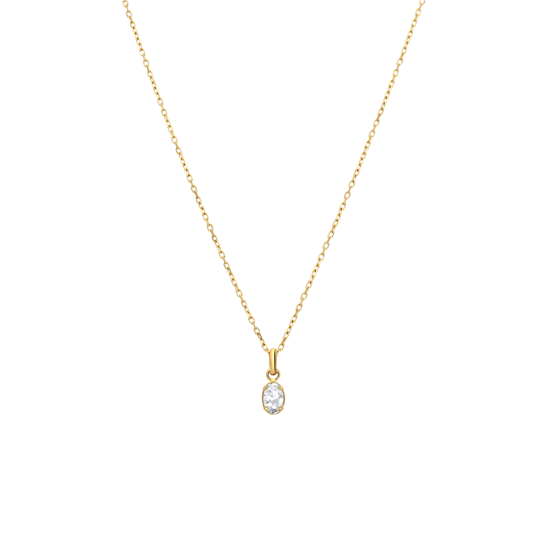 Stalen goldplated ketting met zirkonia