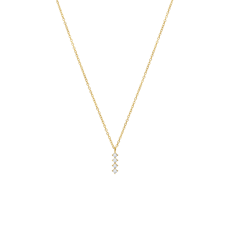 Stainless steel goldplated ketting met hanger met zirkonia voor dames