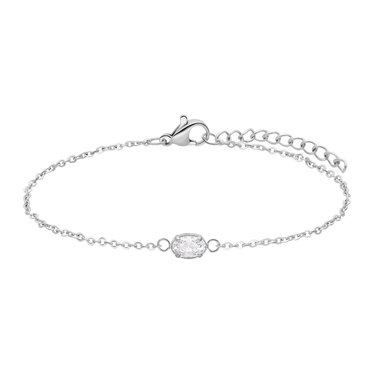 Stalen armband met zirkonia