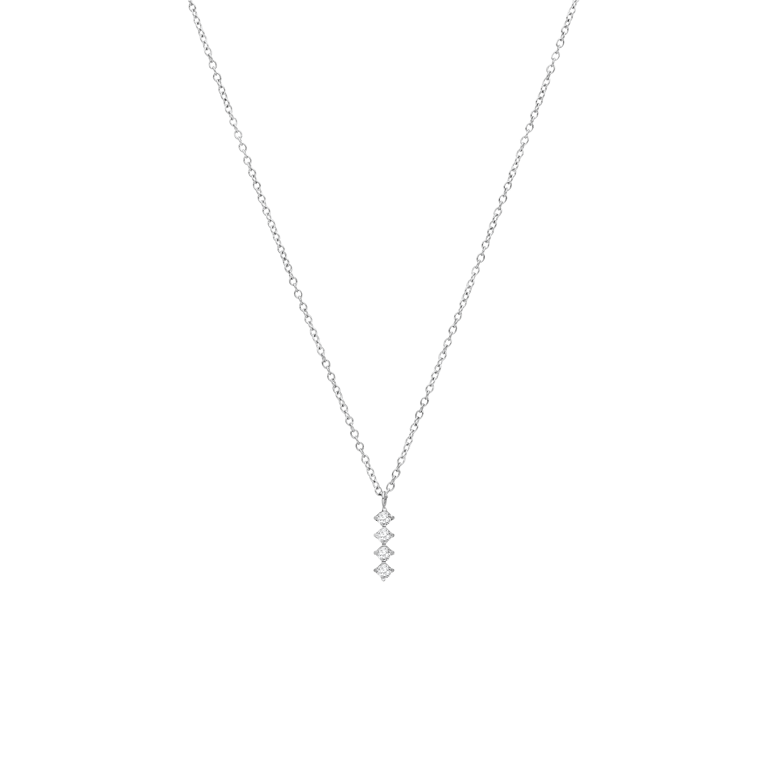 Stalen ketting met zirkonia