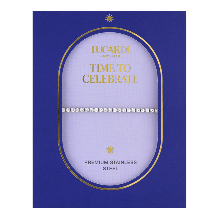 Stainless steel tennisarmband met stras