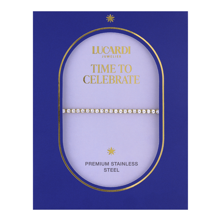 Stainless steel goldplated tennisarmband voor dames