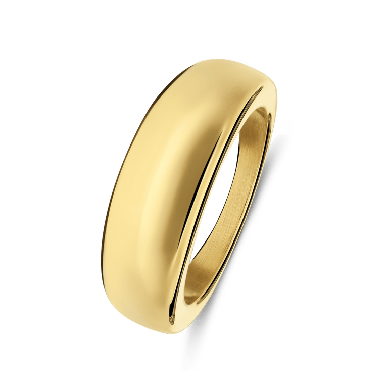 Stalen goldplated ring voor dames
