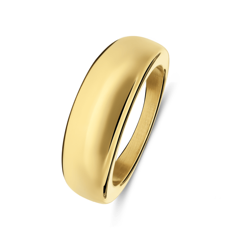 Stalen goldplated ring