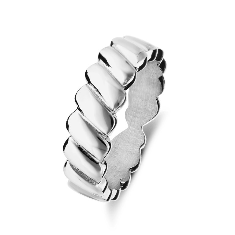 Stainless steel ring ribbels