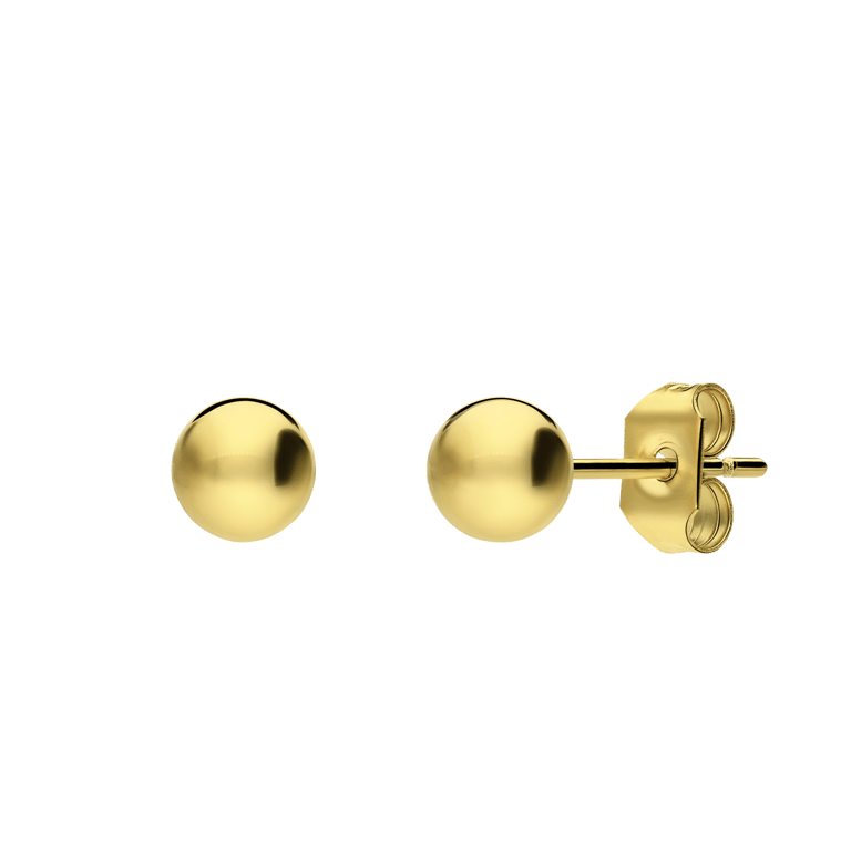 Stalen goldplated oorknoppen 5mm