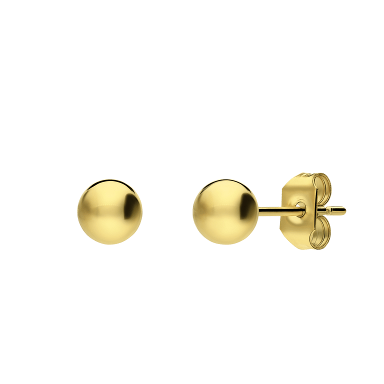 Stalen goldplated oorknoppen voor dames